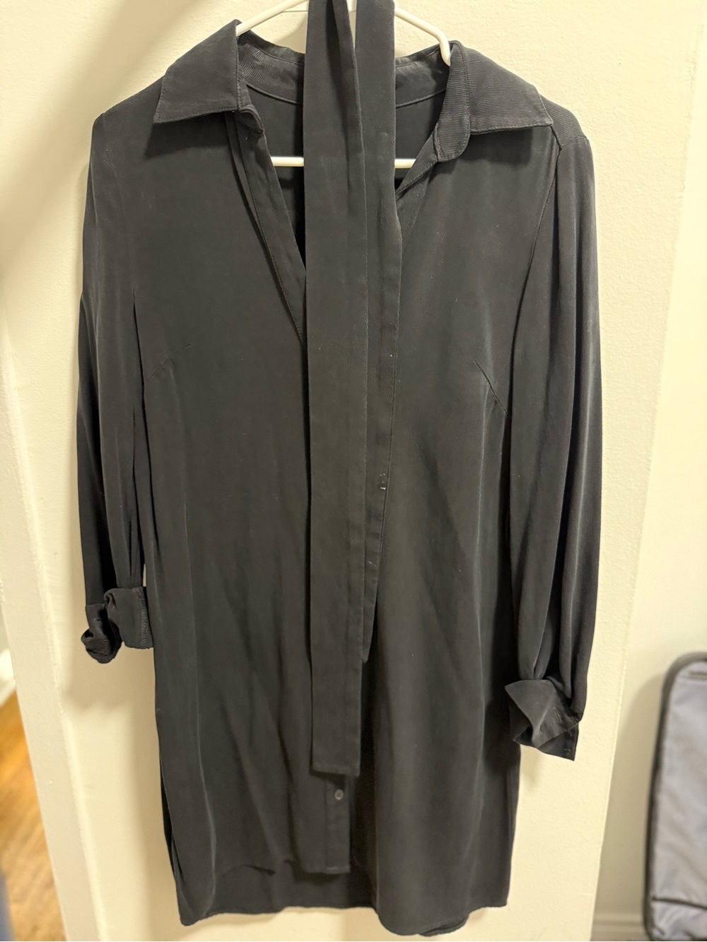 Kookai Black Shirt Mini Dress with Belt
